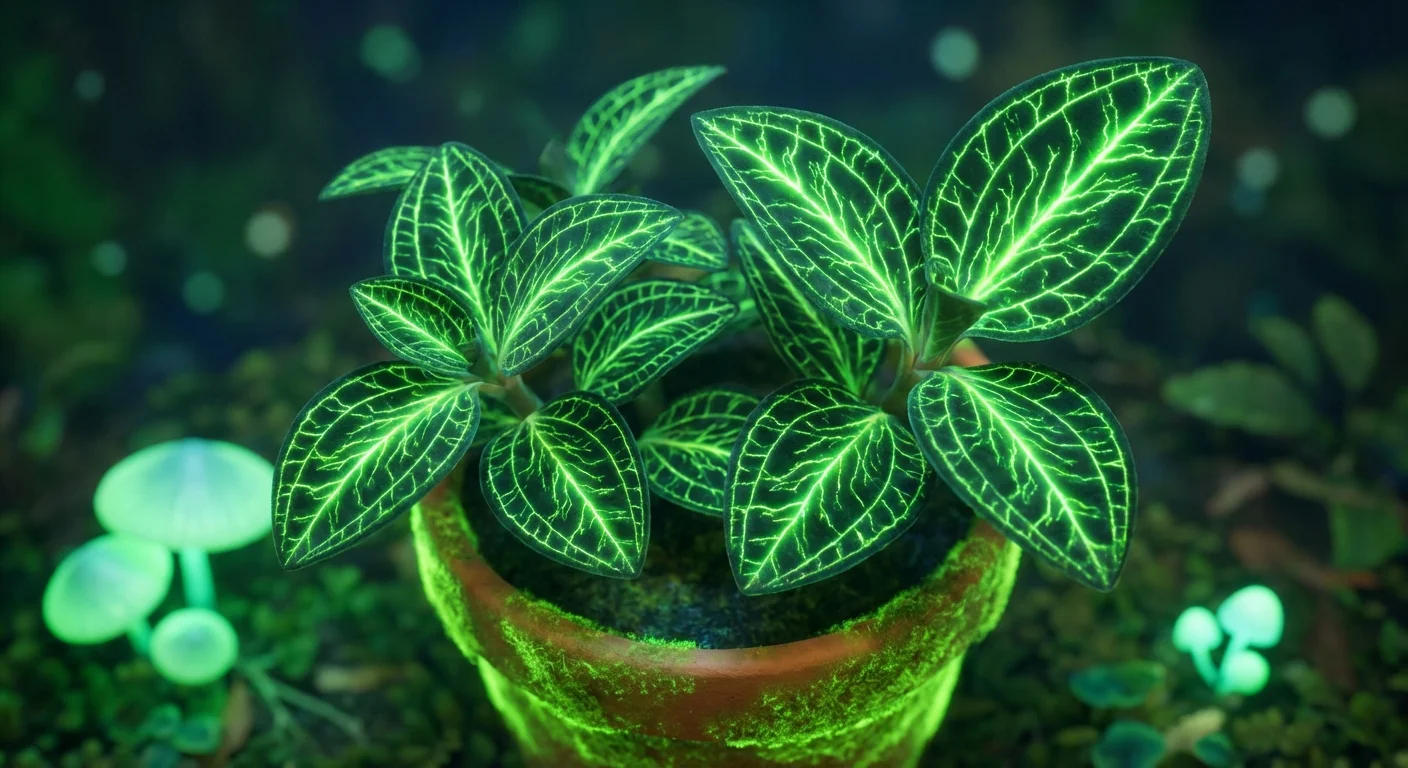 3D digital illustration of a Macodes petola orchid with lightning-like veins.