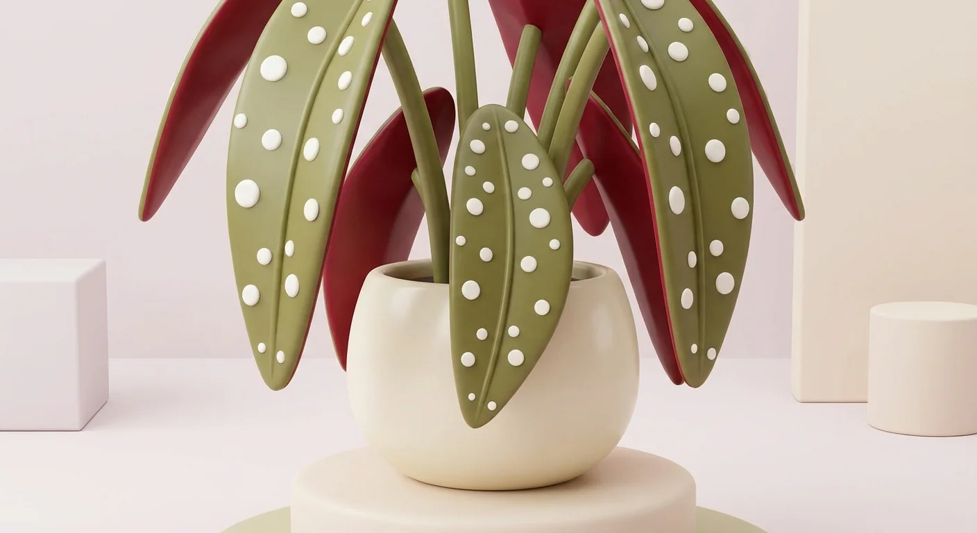 3D render of a polka dot Begonia maculata plant.