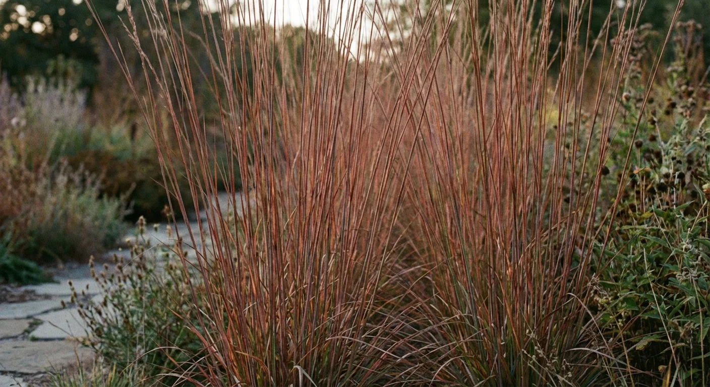 Little Bluestem grass displaying its beautiful reddish-bronze autumn foliage.