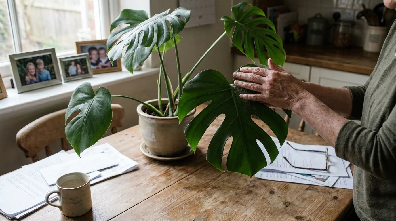 Editorial photograph illustrating: Tip #1: Monstera Deliciosa (Swiss Cheese Plant)