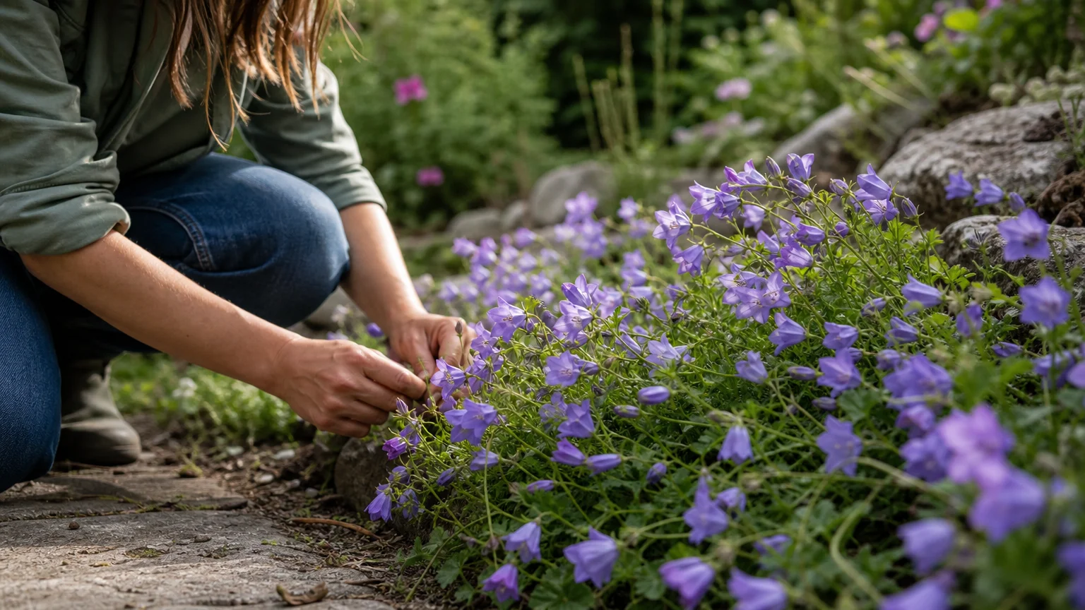 Tip #3: Creeping Bellflower (Campanula raunculoides)