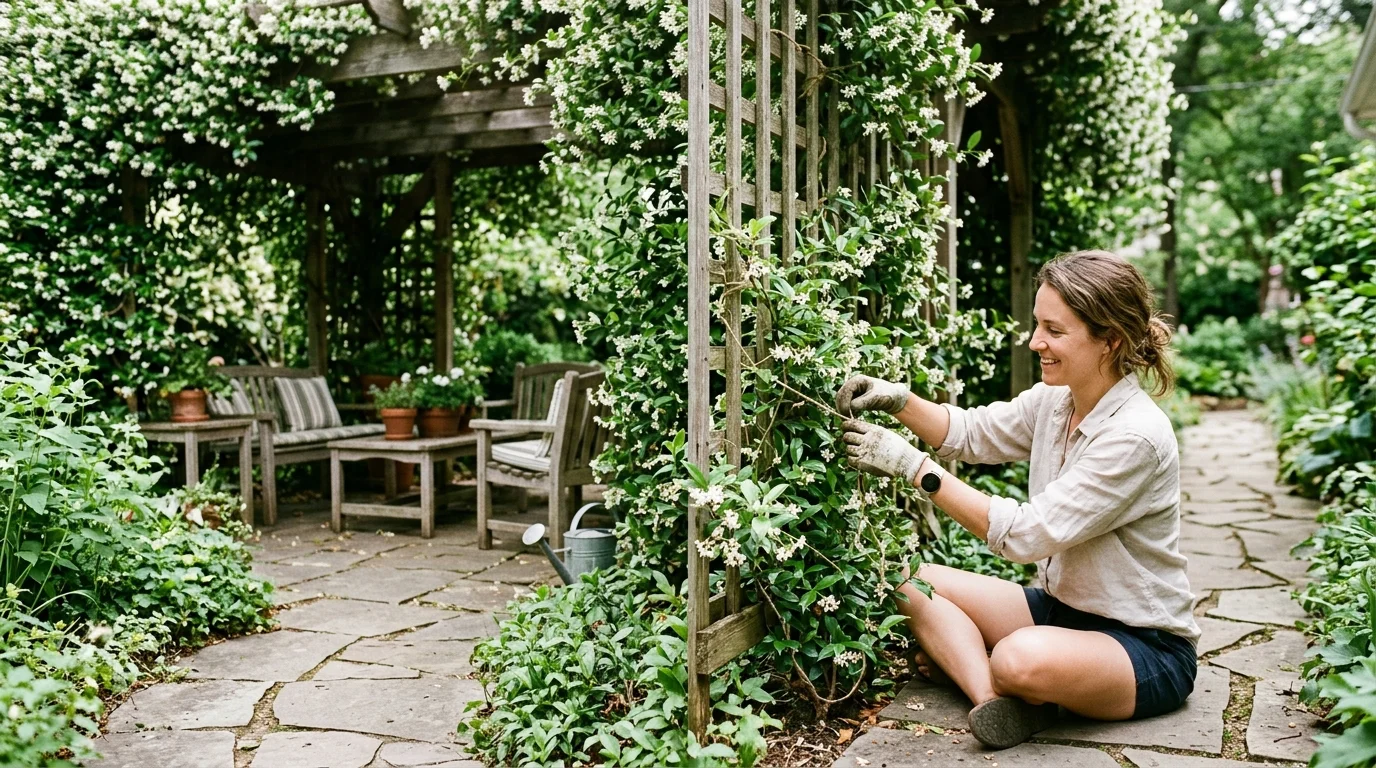 Tip #10: Plant Climbing Jasmine to Cool Down Patios and Walkways