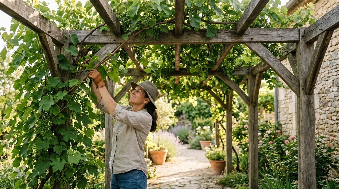 Tip #2: Train Grapevines Over a Pergola for Overhead Relief