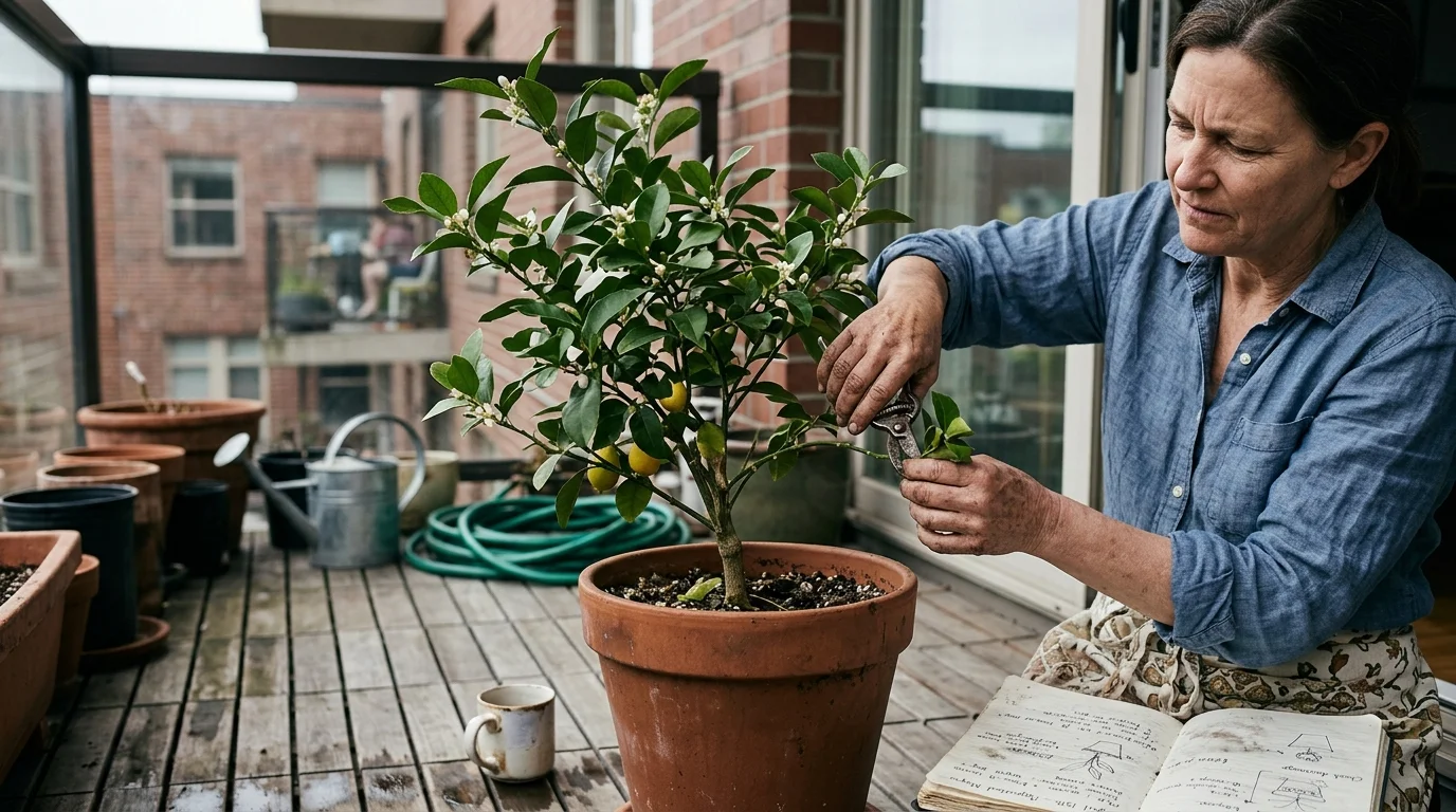 Editorial photograph illustrating: Tip #1: Improved Meyer Lemon Tree