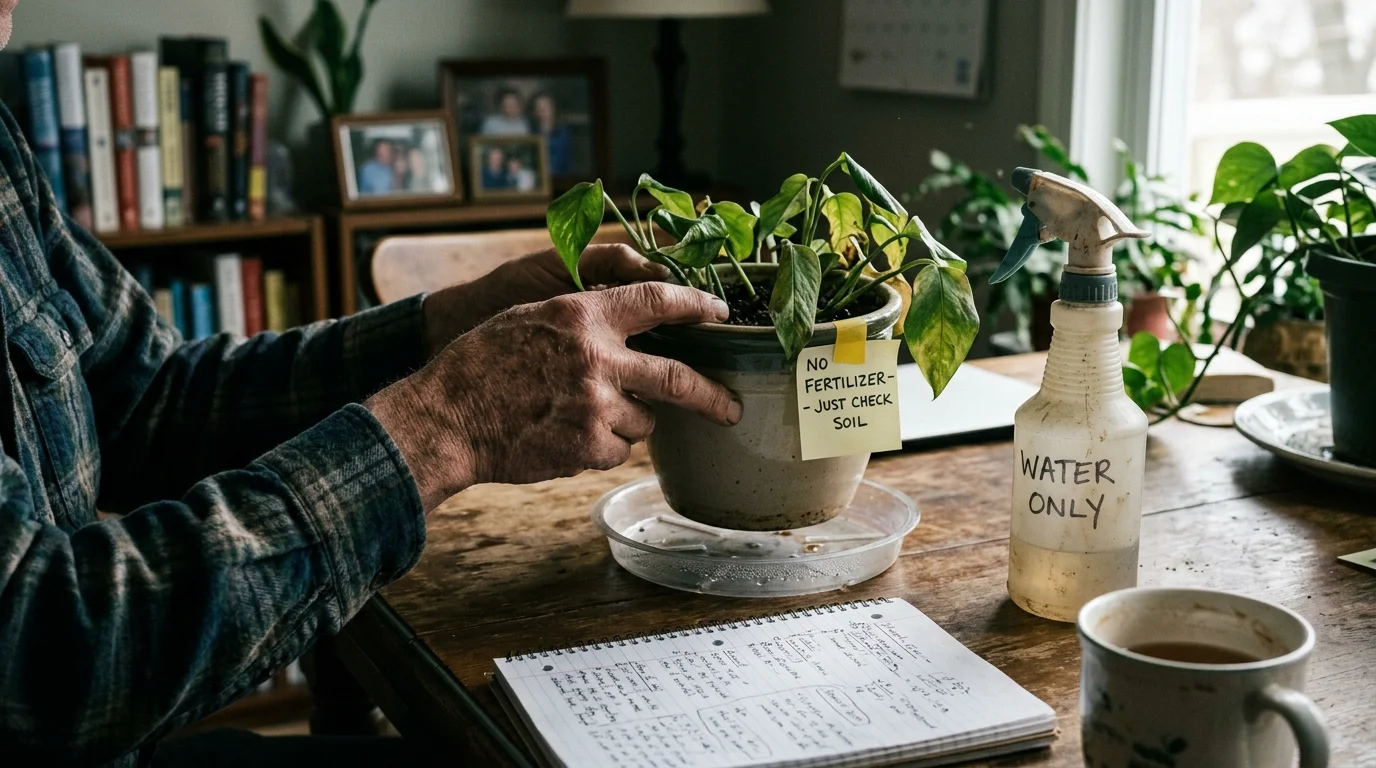 Editorial photograph illustrating: Tip #6: Practice Strategic Hydration and Withhold Synthetic Fertilizers