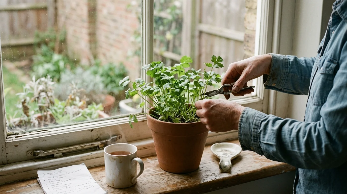 Editorial photograph illustrating: Tip #9: Cilantro — Cool-Season Herb for Quick Harvests